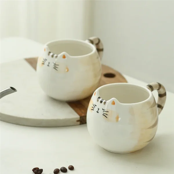 1pc cute ceramic cup, cat shaped mug, 380ml/13oz milk, coffee, and water cups 1