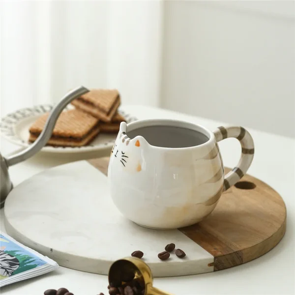 1pc cute ceramic cup, cat shaped mug, 380ml/13oz milk, coffee, and water cups 4