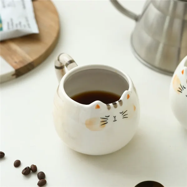 1pc cute ceramic cup, cat shaped mug, 380ml/13oz milk, coffee, and water cups 5