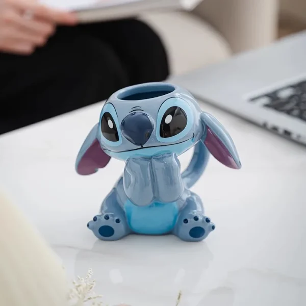 Miniso Interstellar Baby Disney Stitch 350ml Ceramic Mug 3D Stereoscopic Water Cup Milk Coffee Cup Office Gifts 2