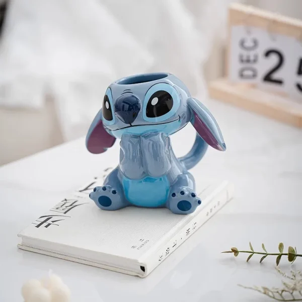 Miniso Interstellar Baby Disney Stitch 350ml Ceramic Mug 3D Stereoscopic Water Cup Milk Coffee Cup Office Gifts 4