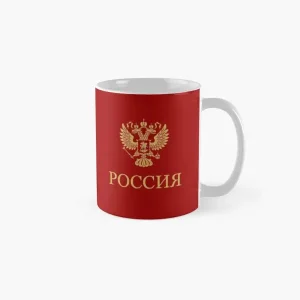 Russia Gold Classic  Mug Printed Photo Picture Cup Gifts Handle Round Image Drinkware Tea Coffee Simple Design 1
