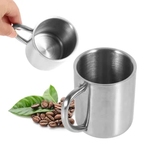 220ml Portable Mug Double Layer Stainless Steel Camping Cup Mug Camping Hiking Coffee Tea Cup Sets Beer Cup Drinkware Tools 1