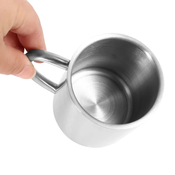 220ml Portable Mug Double Layer Stainless Steel Camping Cup Mug Camping Hiking Coffee Tea Cup Sets Beer Cup Drinkware Tools 3