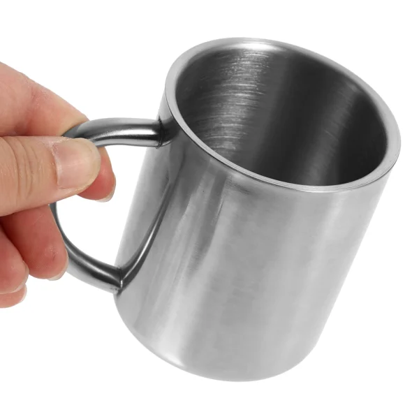 220ml Portable Mug Double Layer Stainless Steel Camping Cup Mug Camping Hiking Coffee Tea Cup Sets Beer Cup Drinkware Tools 5