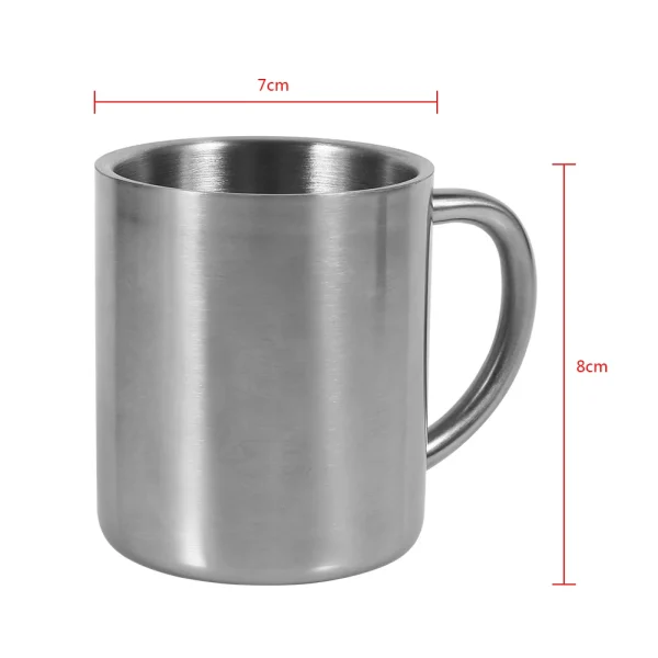 220ml Portable Mug Double Layer Stainless Steel Camping Cup Mug Camping Hiking Coffee Tea Cup Sets Beer Cup Drinkware Tools 6