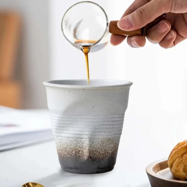 Irregular Coffee Mug 6.7oz Drinking Cup Juice Cup Tea Cup for Dining Room Kitchen Home Living Room Birthday Gift 3