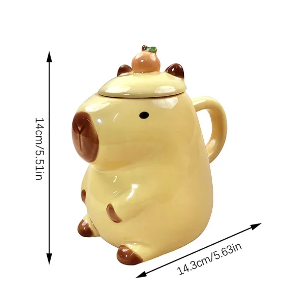 3D Capybara Mug Ceramic Coffee Mug Cartoon Capybara Couple Cup With Handle And Lid Funny Tea Cup Girls Gift Party Photo Prop 6
