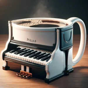 Novelty Musical Instrument Coffee Mug，unique note design coffee cup, milk ceramic cup, suitable for people who like music piano 1