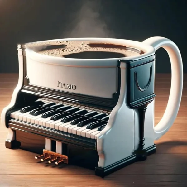 Novelty Musical Instrument Coffee Mug，unique note design coffee cup, milk ceramic cup, suitable for people who like music piano 1