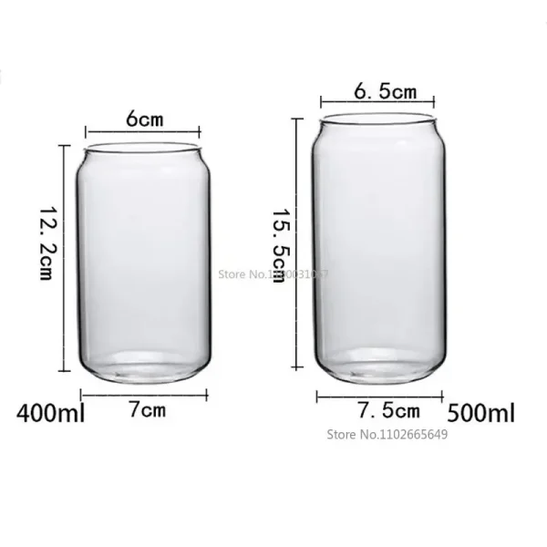 Transparent Glass Cup with Straw, Bubble Tea Cup, Juice Glass, Beer, Coke Can, Milk, Mocha Cups, Breakfast Mug, 400 ml, 550ml 6