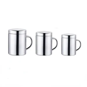 Double Wall Stainless Steel Coffee Mug with lid Portable Cup Travel Tumbler Jug Milk Tea Cups Office Water Mugs 1