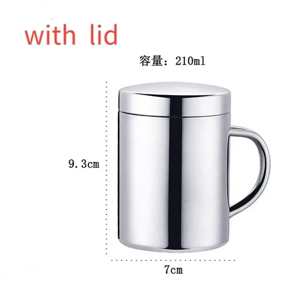 Double Wall Stainless Steel Coffee Mug with lid Portable Cup Travel Tumbler Jug Milk Tea Cups Office Water Mugs 3