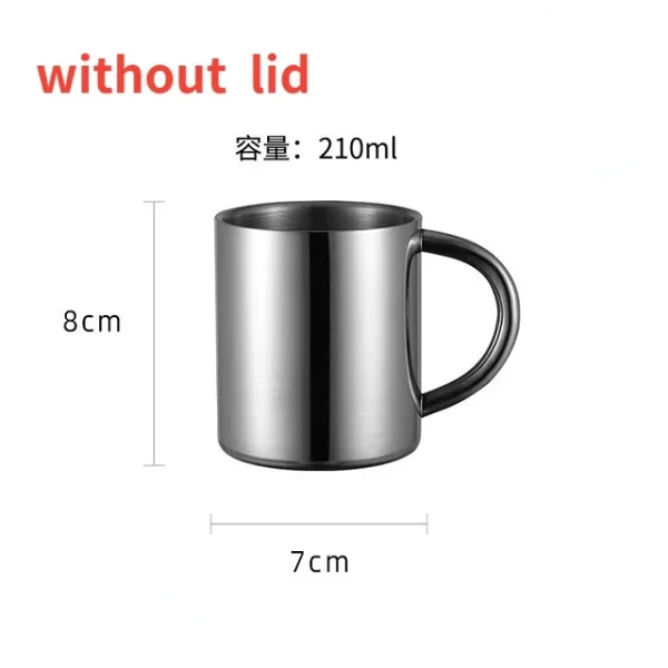 Double Wall Stainless Steel Coffee Mug with lid Portable Cup Travel Tumbler Jug Milk Tea Cups Office Water Mugs 4
