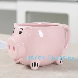 Cartoon 3D Pig Coffee Mug，Microwave Heating Porcelain Creative Funny Mug，Office Cups Milk Cup Water Bottle for Gift 1