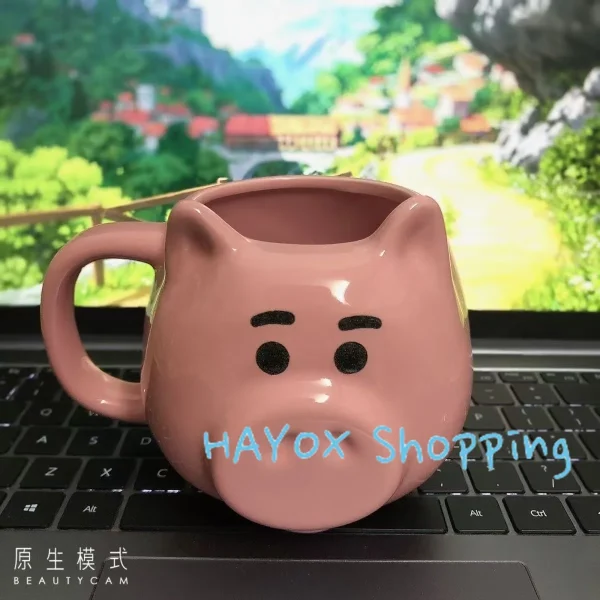 Cartoon 3D Pig Coffee Mug，Microwave Heating Porcelain Creative Funny Mug，Office Cups Milk Cup Water Bottle for Gift 5