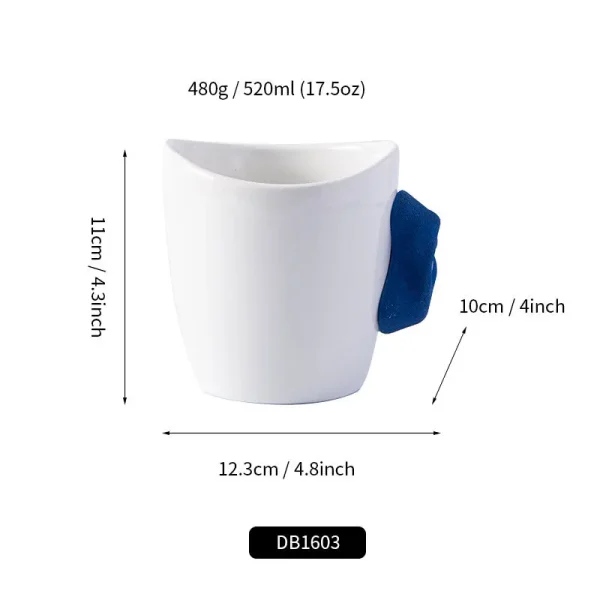 New Creative Rock Climbing Handle Ceramic Cup High Value Contrast Gift Water Cup Finger Power Home Office Mug 6