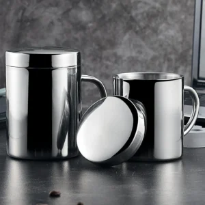 400/260/210ML 304 Stainless Steel Coffee Mug Double Insulation Drinking Cup Tea Cup with Lid 1