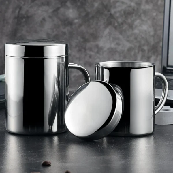 400/260/210ML 304 Stainless Steel Coffee Mug Double Insulation Drinking Cup Tea Cup with Lid 1