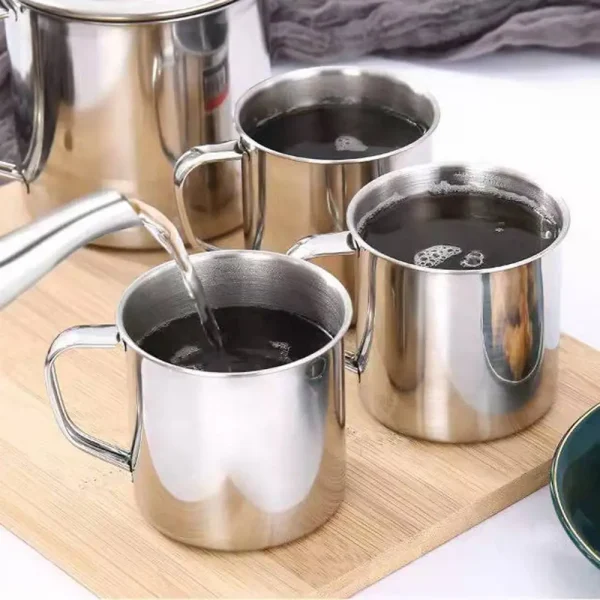 Portable Stainless Steel Tea Drinking Metal Tumbler Pint Cup Camping Coffee Mug 2