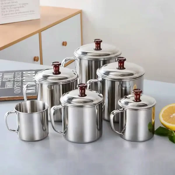 Portable Stainless Steel Tea Drinking Metal Tumbler Pint Cup Camping Coffee Mug 3