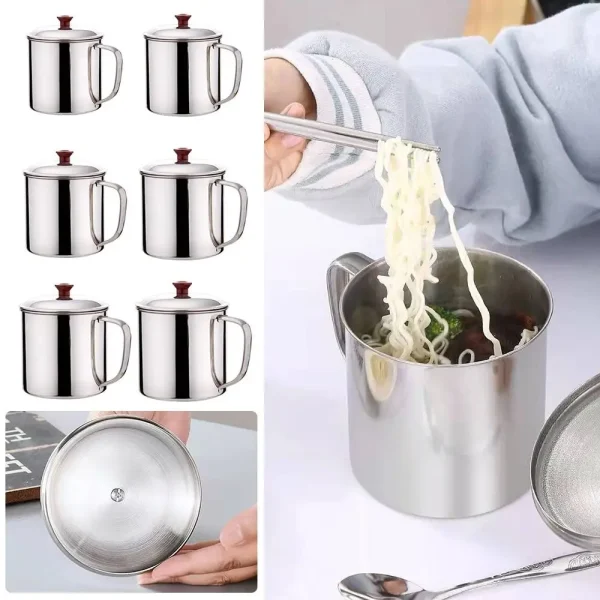 Portable Stainless Steel Tea Drinking Metal Tumbler Pint Cup Camping Coffee Mug 4
