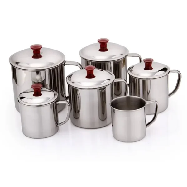 Portable Stainless Steel Tea Drinking Metal Tumbler Pint Cup Camping Coffee Mug 5