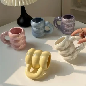 420ml Ceramic Chubby Mug Creative Nordic Coffee Cup Cute Office Afternoon Tea Cloud Mugs Kitchen Drinkware Home Accessories 1