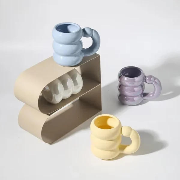 420ml Ceramic Chubby Mug Creative Nordic Coffee Cup Cute Office Afternoon Tea Cloud Mugs Kitchen Drinkware Home Accessories 2
