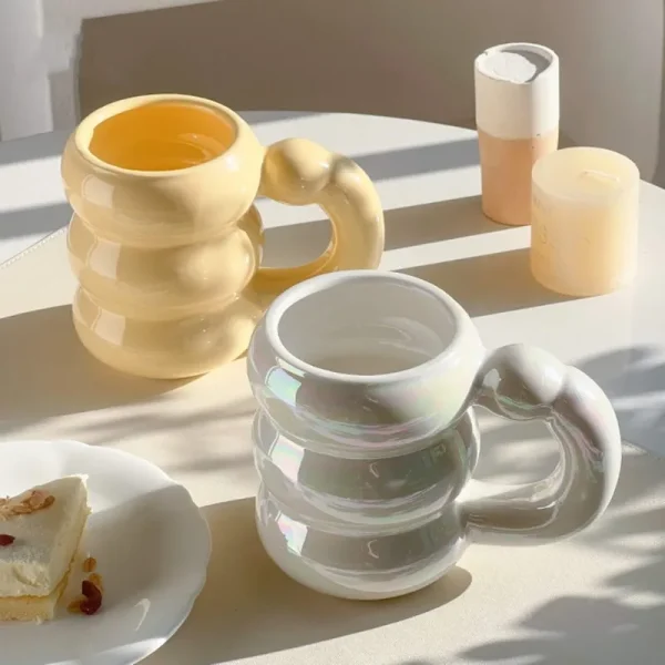 420ml Ceramic Chubby Mug Creative Nordic Coffee Cup Cute Office Afternoon Tea Cloud Mugs Kitchen Drinkware Home Accessories 3