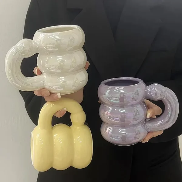 420ml Ceramic Chubby Mug Creative Nordic Coffee Cup Cute Office Afternoon Tea Cloud Mugs Kitchen Drinkware Home Accessories 4