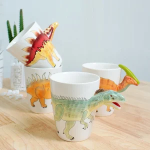 Dinosaur Shape Water Cup 3D Stereoscopic Animal Ceramic Coffee Cup Office Afternoon Tea Mug Breakfast Milk Mug Home Decoration 1