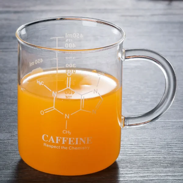 450ML Multifunction Beaker Mug Borosilicate Glass Cup with Handle and Measuring Scale for Coffee Tea 4