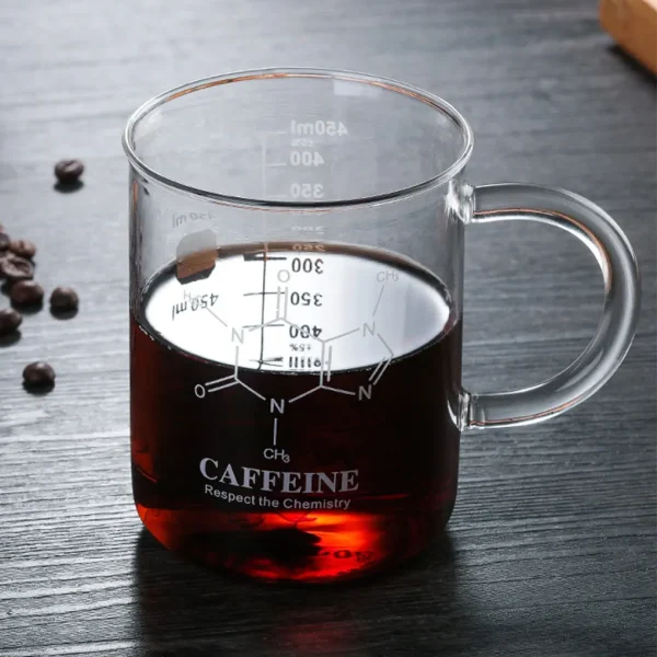 450ML Multifunction Beaker Mug Borosilicate Glass Cup with Handle and Measuring Scale for Coffee Tea 5
