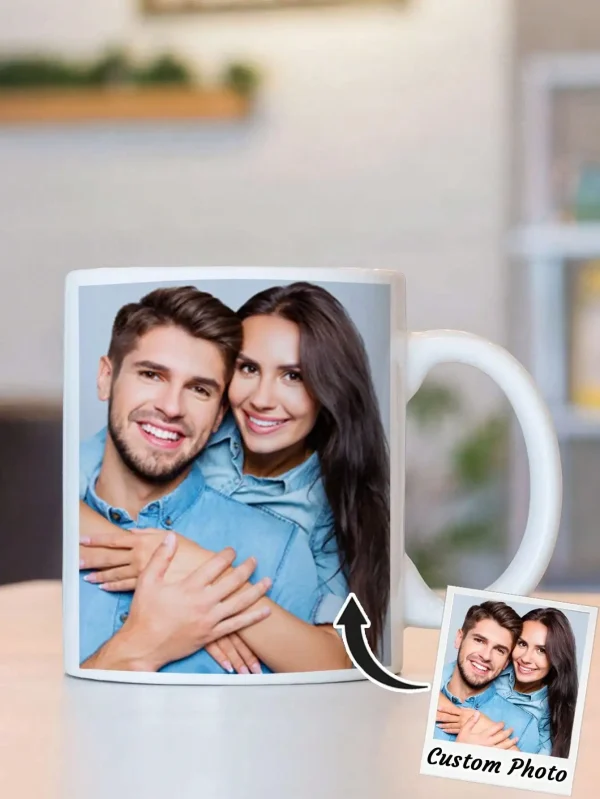 1pc Custom Photo Mug - Personalized Coffee Mug with Photo, Unique Gift for Anniversary, Valentine's, Housewarming, Mother's Day, 1