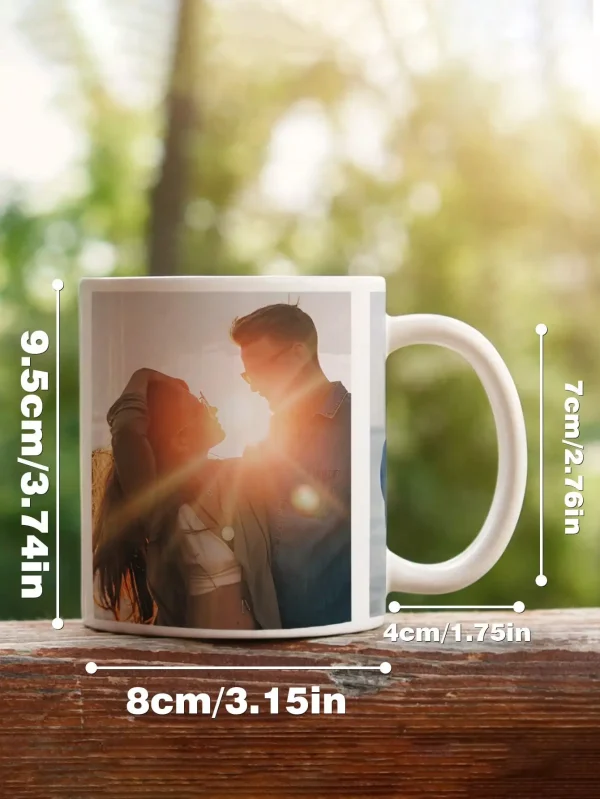 1pc Custom Photo Mug - Personalized Coffee Mug with Photo, Unique Gift for Anniversary, Valentine's, Housewarming, Mother's Day, 3