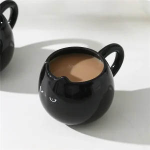 1Pcs Cute Ceramic Cat Shaped Mug, Creative Hand Painted Coffee Milk Tea Cups Novelty Appearance Level Cup Kitchen Table Cupware 1