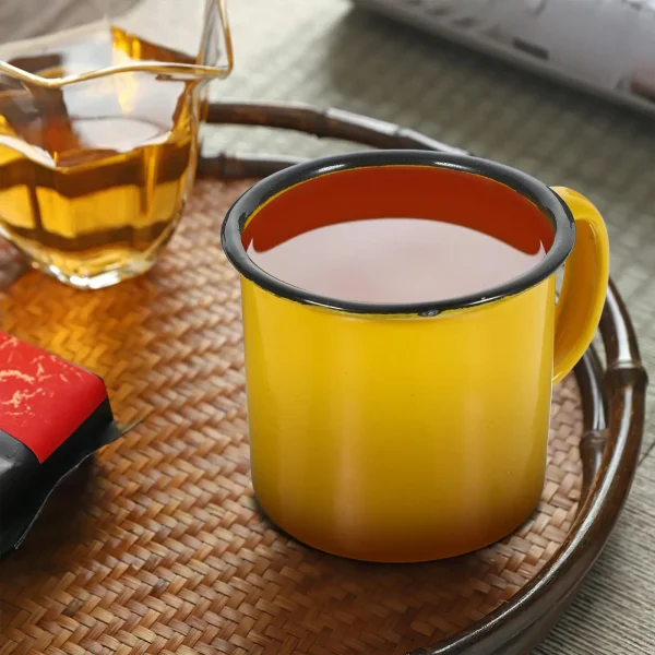 4 Pcs Enamel Mug Colored Retro Cups High Grade Drinkware Household Portable Milk Juice Coffee Outdoor Use Anti Slip 6