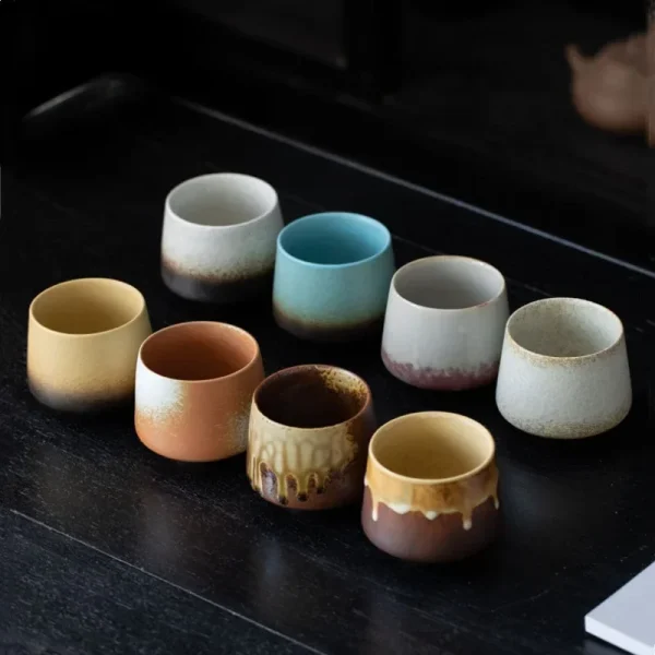 200ML Retro Ceramic Cup Coarse Pottery Coffee Mug Household Office Afternoon Tea Cups Wine Mug Water Mugs Drinkware Gift 5