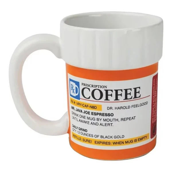 Ceramic Coffee Cup, Medicine Bottle Modeling Mug,Prescription Coffee Mug,Ceramic Pill Bottle Cup,Unique Novelty Shape 1