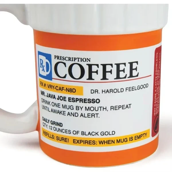 Ceramic Coffee Cup, Medicine Bottle Modeling Mug,Prescription Coffee Mug,Ceramic Pill Bottle Cup,Unique Novelty Shape 5