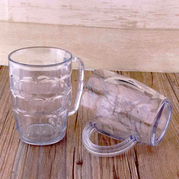 Unbreakable 3 Sizes Acrylic Beer Cup KTV Large Beer Cup Plastic Drinks Cups Breakfast Milk Coffee Water Mug Barware Drinkware 3