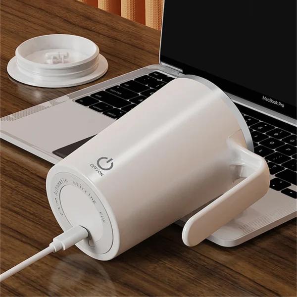 400ml Automatic Stirring Mug Coffee Milk Juice Mixing Cup Electric Stainless Steel Lazy Rotating Mug Magnetic Stirring Cup 4