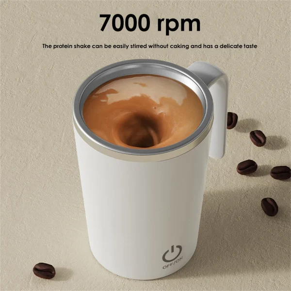 400ml Automatic Stirring Mug Coffee Milk Juice Mixing Cup Electric Stainless Steel Lazy Rotating Mug Magnetic Stirring Cup 6