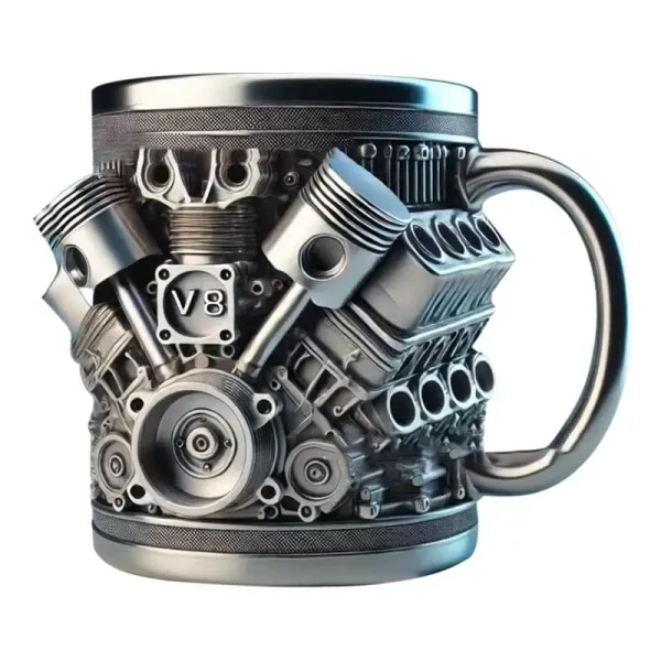 V8 Engines Stainless Steel Coffee Mug Creative Resin Water Cup Funny V6 Engines Wine Cup Coffee Cup Water Container Accessories 1