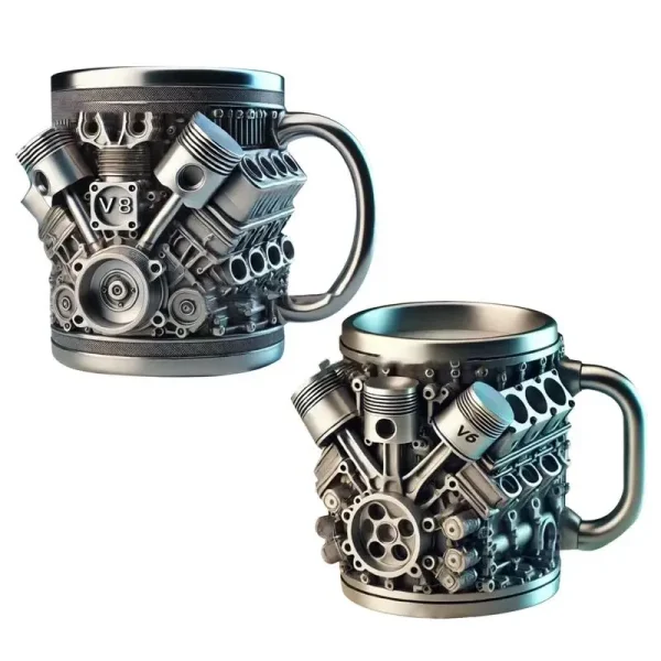 V8 Engines Stainless Steel Coffee Mug Creative Resin Water Cup Funny V6 Engines Wine Cup Coffee Cup Water Container Accessories 6