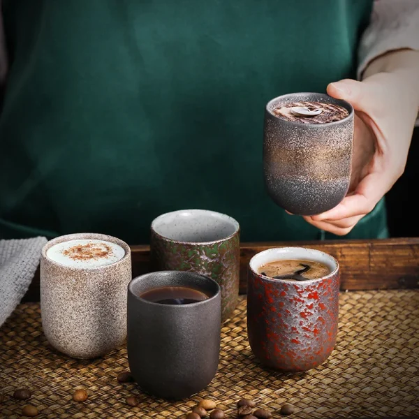 125ML Japanese Vintage Stoneware Kung Fu Teacup Espresso Mug Ceramic Household Water Cup 3