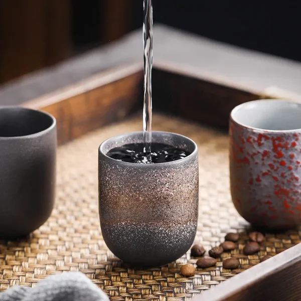 125ML Japanese Vintage Stoneware Kung Fu Teacup Espresso Mug Ceramic Household Water Cup 4