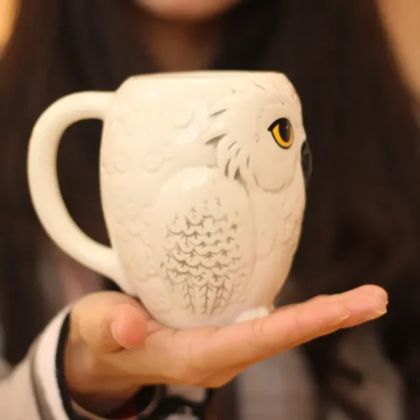 Funny Owl Ceramic Mug, Cartoon Animal Ceramic Water Cup, 350ML Coffee Milk Mugs Fruit Juice Cups,Gifts for Kids 2