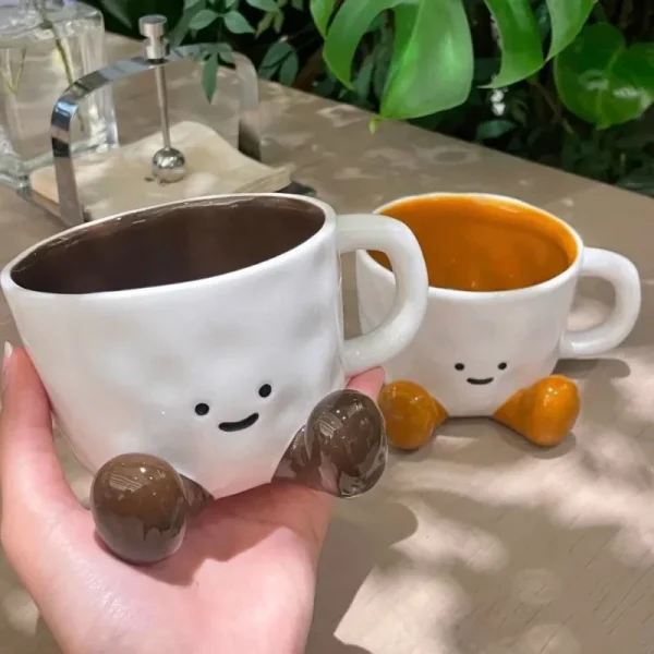 Cartoon Couple Ceramic Mug Creative Coffee Milk Tea Water Cup Cute Children Breakfast Cup Household Drinkware 1